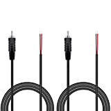 PixelMan (18AWG 6.5ft) Heavy Gauge Speaker Wire RCA Adapter Plug to Bare Wire,RCA Speaker Audio Cable for TV Amplifier Receiver,Speakers Stereo Wire Cord to RCA Adapter Male-2 Pcs