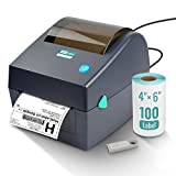 HotLabel S8 Shipping Label Printer -100 4×6 Mailing Thermal Labels, USB Barcode Desktop Thermal Shipping Label Printer for UPS USPS FedEx Ebay Etsy Shopify Packages Postage Label Writer Windows Mac