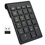 meirlov Wireless Number Pad, Portable USB 2.4GHz 22-Key Financial Accounting Numeric Keypad Keyboard Extensions for Data Entry in Excel for Laptop, PC, Desktop, Surface Pro, Notebook, etc, Black