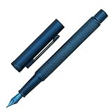 Hongdian Dark Blue Forest Fountain Pen Bent Nib Beautiful Tree Texture Excellent Metal Writing Pen