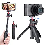 ULANZI MT-08 Extension Pole Tripod, Mini Selfie Stick Tripod Stand Handle Grip for Webcam iPhone 11 Pro Max Samsung Smartphone Canon G7X Mark III Sony ZV-1 RX100 VII A6400 A6600 Cameras Vlogging
