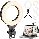 Ring Light for Laptop Computer, Ruyilam Video Conference Lighting Kit with Clip and Tripod, Desktop PC Selfie Dimmable Light with Stand Ring Light for Live Streaming, Video Recording, Makeup