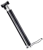 Pro Bike Tool Mini Bike Pump with Stabilizing Foot Peg, Secure Presta and Schrader Valve Connection, Black without Gauge