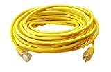 Southwire 2589 100-ft 12/3 SJTW Outdoor, Heavy Duty 3 Prong Power, Water Resistant Vinyl Jacket, for Commercial Use and Major Appliances Extension Cord, 100 ft, Yellow