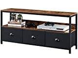 PRAISUN Dresser TV Stand with Storage, Wide Dresser for Bedroom, Entertainment Center for 55 inch TV, TV Stand with Drawers for Living Room, Hallway, Closets and Nursery - Black and Rustic Brown