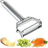 Boxgear Stainless Steel Dual Blade Vegetable Peeler - Commercial Grade Julienne Cutter, Slicer, Shredder, Scraper - Fruit, Potatoes, Carrot, Cucumber - Kitchen, Home Staple - Perfect Housewarming Gift