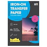 PPD Inkjet Premium Iron-On Dark T Shirt Transfers Paper 11x17' Pack of 50 Sheets (PPD107-50)
