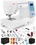 Janome Memory Craft Horizon 8200 QCP Special Edition Computerized Sewing Machine w/Black Roller Accessory Trolley Case + Semi-Hard Cover + Much More!