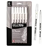 Sakura Gelly Roll Gel Pens - Fine Point Ink Pen for Journaling, Art, or Drawing - Classic White Ink - Assorted Point Sizes - 6 Pack