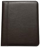 Ben Sherman Vegan Saffiano Leather Bi-fold Padfolio Binder Writing Pad for School, Work, Or Travel, Brown, Faux