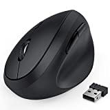Ergonomic Vertical Mouse, 2.4G Wireless Vertical Mouse Optical Mice, 800 / 1200 / 1600 DPI, Reduce Wrist Strain, for Small Hands