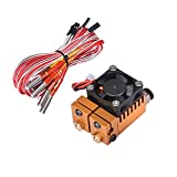 BZ 3D 2 in 2 Out Extruder 24V 40W Dual Color All Metal for 3D Chimera Hotend Kit Multi-Extrusion V6 Dual Extruder 0.4mm/1.75mm 3D Printer Part.(24V Gold)