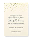 Gartner Studios Gold Foil Dots Print-at-Home Wedding Invitation Kit, Includes Response Cards, Cream White, 5” x 7” and 3.5” x 5”, Set of 50, 14279