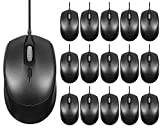 16 Pack Computer Mouse Pack Bulk Wired Silent USB Optical Corded Mouse with 3 Adjustable DPI Computer Mice Compatible with PC Laptop Desktop School Office Business Home Supplies