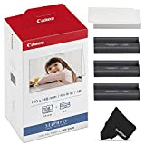 Canon Photo Paper , Printer Photo Paper, KP-108IN / KP108 | Color Ink Paper - Includes (4x6) 108 Ink Paper Sheets + 3 Ink toners for Canon Selphy CP1300, CP1200, CP910, CP900 Compact Photo Printers