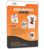 NGOODIEZ Sublimation Paper Inkjet Transfer Heat Paper for Cotton Polyester Fabric, Mugs, canvas, T-shirt, Wood , Metal Compatible with Any Epson Sawgrass and Ricoh Printers - 100 sheets (8.5' x 11')