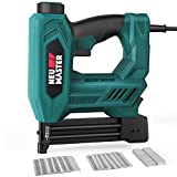 Upgraded Brad Nailer, NEU MASTER 2 in 1 Electric Staple Gun/Nail Gun for Wood, Upholstery and DIY Projects, 1/4'' Narrow Crown Staples 200pcs and Nails 800pcs Included