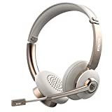 Bluetooth Headset with Microphone, Wireless Headphones with Noise Cancelling Mic, 28hrs talktime, On Ear Headphones with Mic Mute for PC/Mac/Laptop/Zoom/Skype/Ms Teams/Call Center/Office/Home