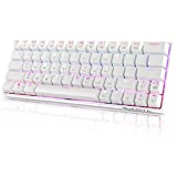 DIERYA DK63N 60% Wireless Wired Mechanical Gaming Keyboard, RGB Backlit Bluetooth Keyboard w/Arrow Keys, 63 Keys Ultra-Compact Keyboard Full Keys Programmable w/Brown Switch for Windows Laptop PC Mac
