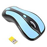 Zerone 2-in -1 Gyration Air Mouse, Mini 2.4G Gyro Wireless Mouse Maximum 1600 DPI Optical Mice with USB Nano Receiver for PC Laptop Smart TV/ Box(Blue+Black)