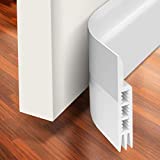Holikme Door Draft Stopper Under Door Draft Blocker Insulator Door Sweep Weather Stripping Noise Stopper Strong Adhesive White 39' Length,White