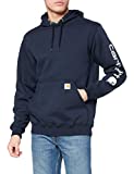 CarharttmensLoose Fit Midweight Logo Sleeve Graphic SweatshirtNew NavyX-Large
