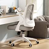 Hbada Home Office Chair Work Desk Chair Comfort Ergonomic Swivel Computer Chair with Flip-up Arms and Adjustable Height, Beige