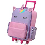 Rolling Luggage for Kids,VASCHY Cute Travel Carry on Suitcase for Girls/Toddlers/Children with Wheels 18inch Unicorn