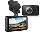 Dash Cam 1080P Full HD, 2 Mounting Options, On-Dashboard Camera Video Recorder Dashcam for Cars with 3' LCD Display, Night Vision, WDR, Motion Detection, Parking Mode, G-Sensor, 170° Wide Angle