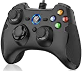 EasySMX Wired Gaming Controller,PC Game Controller Joystick with Dual-Vibration Turbo and Trigger Buttons for Windows PC/ PS3/ Android TV Box/Tesla(Black)