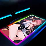Mouse Pads Sexy Anime Mouse Pad Gaming RGB Mouse Pad Kawaii Pretty Girl Large Gamer LED Mouse Mat Soft Laptops Gamer for Gaming Accessories Csgo,23.7 inch X 47 inch