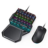 Vivefox One Handed Mechanical Backlit Gaming Keyboard and Mouse Adapter for PS4 PS3 Xbox One N-Switch Window PC Game Console Support Call of Duty Modern Warfare Overwatch PUBG Fortnite COD