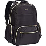 Kenneth Cole REACTION Women's Sophie Backpack Silky Nylon 15' Laptop & Tablet RFID Bookbag for School, Work, & Travel, Black, One Size