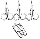 Shapenty Stainless Steel Folding Portable Travel Scissors Foldable Paper String Craft Shred Scissors, 4 Pack