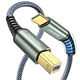 AINOPE USB C Printer Cable 6.6 FT USB B to USB C Printer Cable [2022 Upgrade] 2.0 High-Speed Premium Nylon Printer Cord for MacBook Pro/Air, USB C MIDI Cable for Casio Digital Piano MIDI Controller