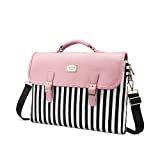 LOVEVOOK Computer Bag Laptop Bag for Women Cute Laptop Messenger Bag for Work College, Slim-Pink, 15.6-Inch