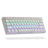 ANNE PRO 2, 60% Wired/Wireless Mechanical Keyboard (Kailh Box Brown Switch/White Case) - Full Keys Programmable - True RGB Backlit - Tap Arrow Keys - Double Shot PBT Keycaps - NKRO - 1900mAh Battery