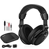 【Upgraded】SIMOLIO Voice Enhanced Wireless TV Headphones with Extra Battery for Seniors & Hard of Hearing, Balance & Tone Adjustment, No Pairing, No Lip-sync Delay, Digital Optical RCA AUX, 100FT Range