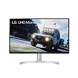 LG 32UN550-W Monitor 32' UHD (3840 x 2160) Display, DCI-P3 90% Color Gamut, HDR 10, AMD FreeSync, Borderless Design, Tilt/Height Adjustable Stand - Silver