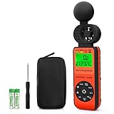 3in1Digital Anemometer Handheld AP-881W Portable Anemometer Wind Speed Meter Measures Wind Speed/ Humidity /WBGT Alarm with Temperature (℃/℉) for HVAC Vents, Boat Sailing, Shooting