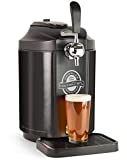 Homecraft Black Stainless Steel Easy-Dispensing Tap Mini Kegerator Cooling System, Includes Reusable Growler, CO2 Cartridges, Removable Drip Tray & Cleaning Kit, Beer Fresh For 30 Days, 5-liter