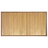 iDesign Formbu Bamboo Floor Mat Non-Skid, Water-Repellent Runner Rug for Bathroom, Kitchen, Entryway, Hallway, Office, Mudroom, Vanity, 34' x 21', Natural Wood