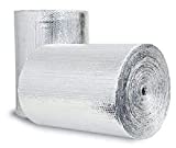 US Energy Products Double Sided Reflective Heat Radiant Barrier Aluminum Foil Insulation (1/4 Thick R8 Double Poly-Air) Roll: Walls Attics Air Ducts Windows Radiators HVAC Garages + More (12' x 25')