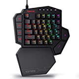 Redragon K585 DITI One-Handed RGB Mechanical Gaming Keyboard, Type-C Wired Professional Gaming Keypad with 7 Onboard Macro Keys, Detachable Wrist Rest, Linear Red Switch, 42 Keys
