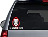 Money Heist LA CASA DE Papel Decal - Colour - White, RED - Size - 5.8' X 5.2' Die Cut Vinyl Decal Sticker for Bumper & Car Window Laptops, MacBook, Trucks, Wall and More
