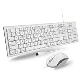 Macally Full Size USB Wired Mac Keyboard and Mouse Combo for Mac Mini Pro, iMac Computer, MacBook Pro Air Laptops - Compatible Apple Keyboard and Mouse with Mac Shortcuts and Number Keypad - White
