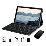 2022 Tablet Android 11 Facetel Q3Pro 10 inch Tablets: 2.0 GHz Processor 4GB RAM,64GB ROM-8000 mAh IPS HD Display, Google GMS, 2.4G+5G Wi-Fi, Bluetooth,Keyboard & Mouse, Metal Grey