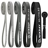 WIKDAY Resistance Bands, Pull Up Bands, Workout Bands for Exercise, Thick Heavy Resistance Band Set with Door Anchor, Elastic Bands for Body Stretching, Crossfit Training at Home/Gym for Men & Women