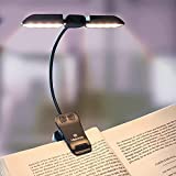 Vekkia 14 LED Rechargeable Book-Light for Reading at Night in Bed, Warm/White Reading Light with Clamp, 180° Adjustable Mini Clip on Light, Lightweight Eye Care Book Light Perfect for Readers & Kids