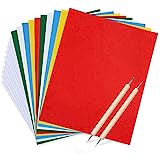 Transfer Paper and Tracing Paper with Embossing Stylus, Kissbuty 22 Pcs Carbon Water-Soluble Transfer Papers Transfer Pattern on Cloth,Canvas,Fabric,Wood for Sewing Cross Stitch Embroidery Paint Kit